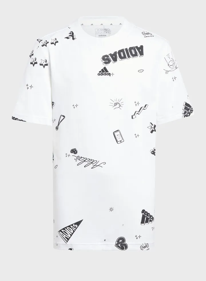 Brand Love Allover Print T-Shirt Kids
