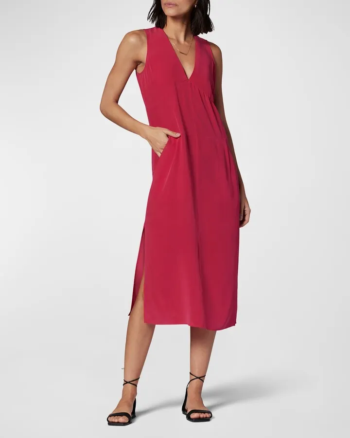 Charlotte Sleeveless Satin Midi Dress