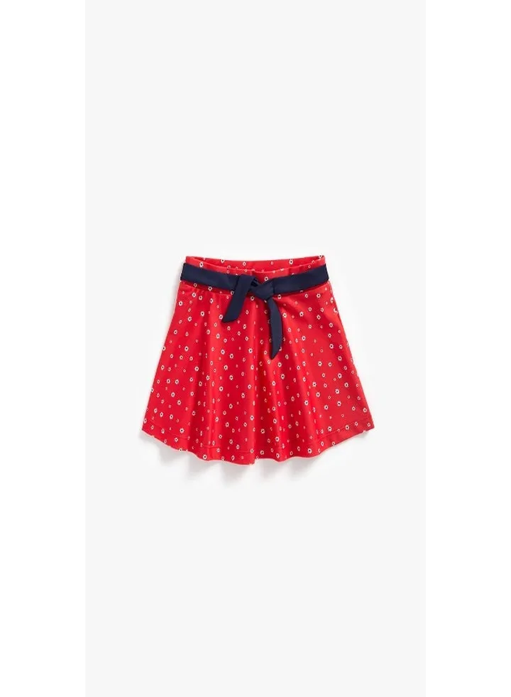 Red Flower Swim Skirt