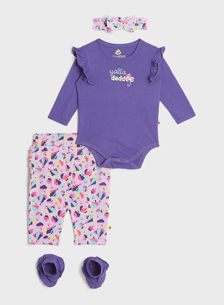 Kids 4 Piece T-Shirt And Pant Set
