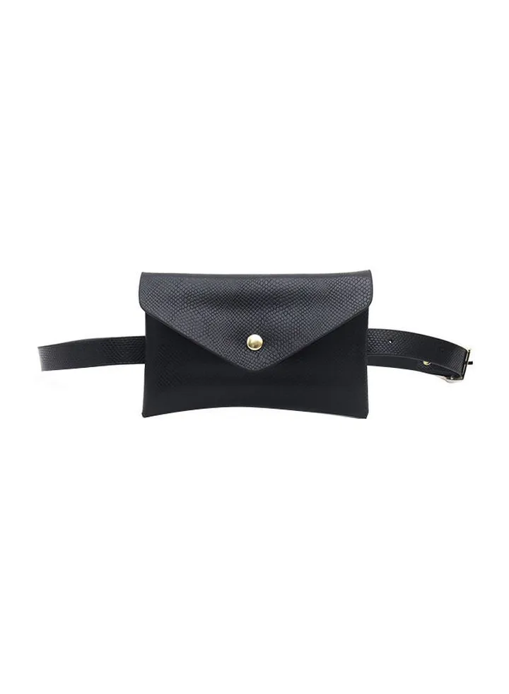 Fashion Snake Print Casual Waist Bag Black