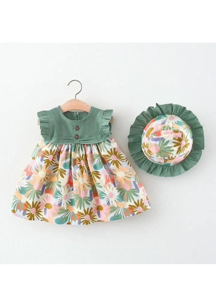 New Children's Fashionable Sling Dress Cute Dress Children's Fashion Sling Dress Gift Hat