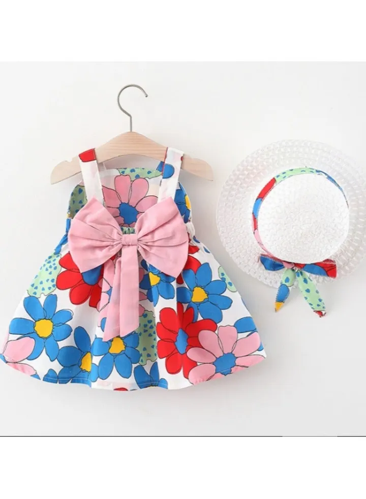 New Cotton Strap Printed Dress Sleeveless Skirt