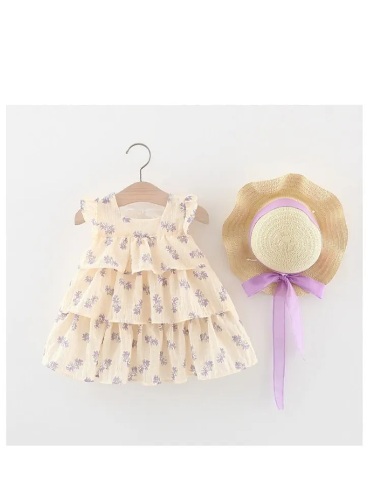 New Cotton Strap Printed Dress Sleeveless Skirt