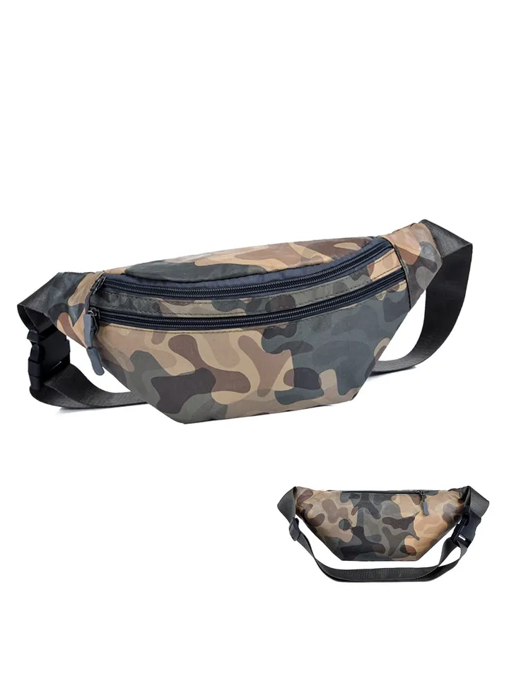 Bumbags for Ladies Men Women, Large Crossbody Pack Belt Bag with Adjustable Buckle, Waterproof Bumbags Fashion Waist Packs, Casual Waist Bag for Sport Running Jogging (Camouflage)