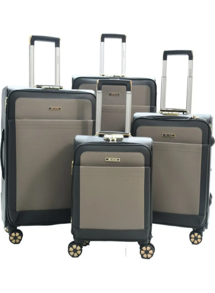 4-Piece Lightweight Luggage Trolley Set Black/Grey