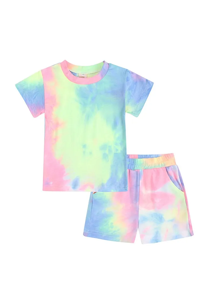 Fashion Children's T-shirt Short Sleeve Sets Green