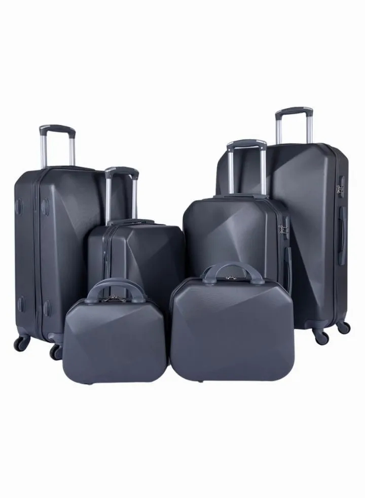 6-Piece Trolley Bags Luggage Set Grey