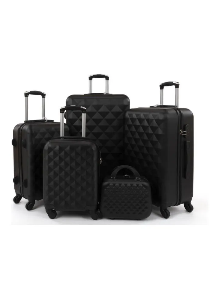 5-Piece Luggage Trolley Set Black