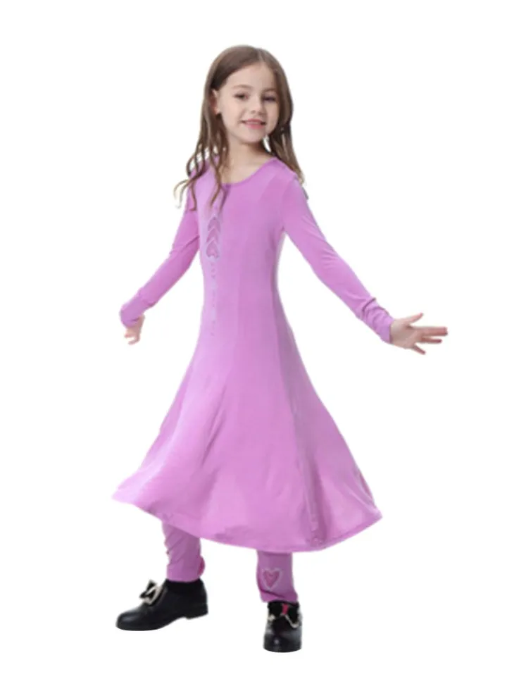 Two-Piece Long Sleeve Dress Set Purple