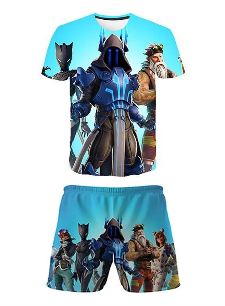Game Fortnite set 3D digital printing personalized breathable children's T-shirt shorts set