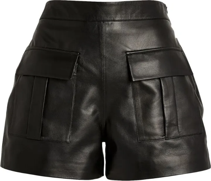 Zeynep Arcay Leather Cargo Shorts