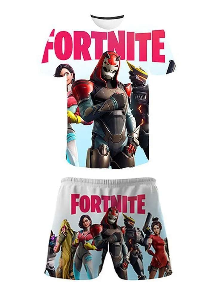Game Fortnite set 3D digital printing personalized breathable children's T-shirt shorts set