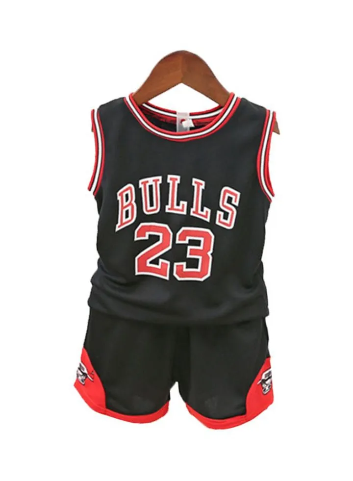 Kids Bulls Printed T-Shirt And Shorts Black/Red