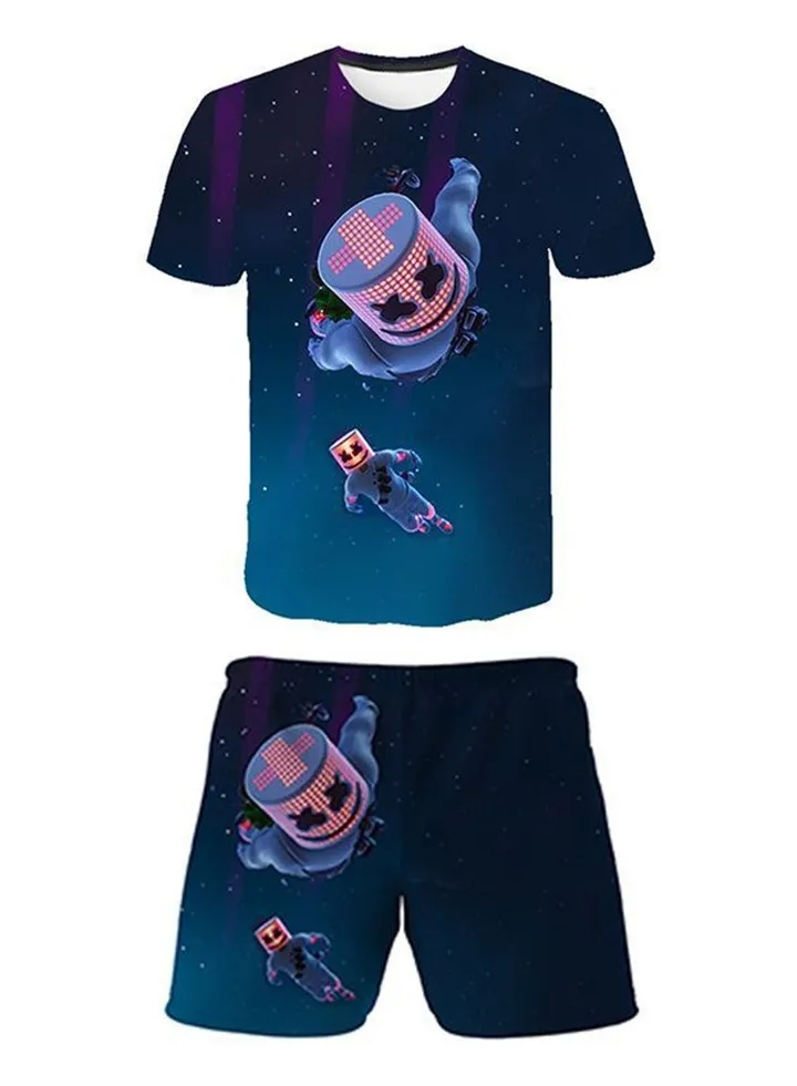 Game Fortnite set 3D digital printing personalized breathable children's T-shirt shorts set