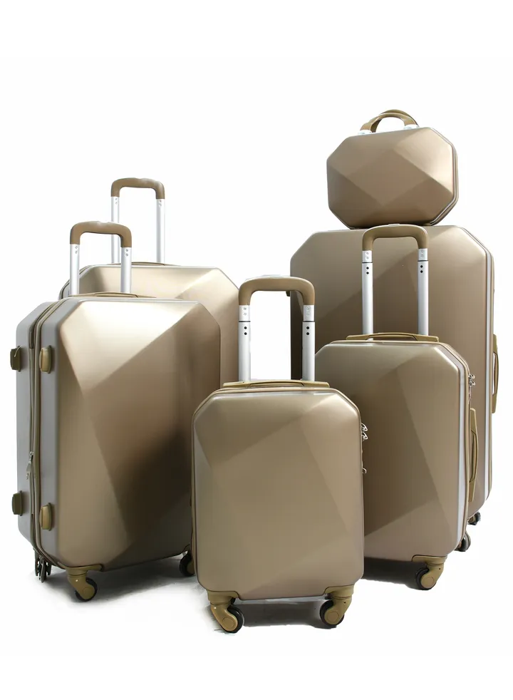 6-Piece ABS Spinner Luggage Trolley Set