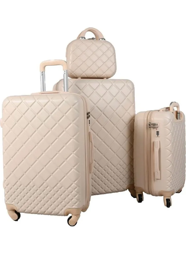 Luggage Trolley Bags Set Of 4 Piece Beige