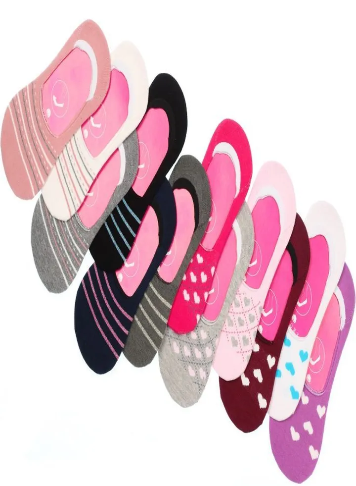Bundle Of 3 Soft Cotton Invisible Nets Socks For Women
