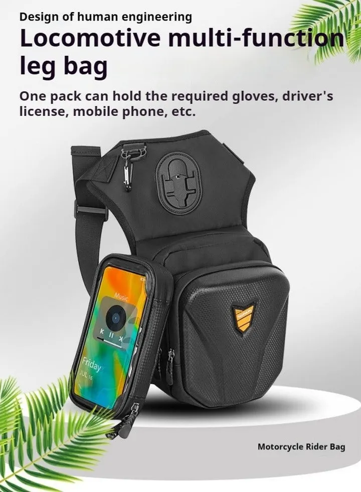 Motorcycle leg bag, men's motorcycle waist bag, men's crossbody bag, sports multifunctional men's backpack, waterproof riding tool
