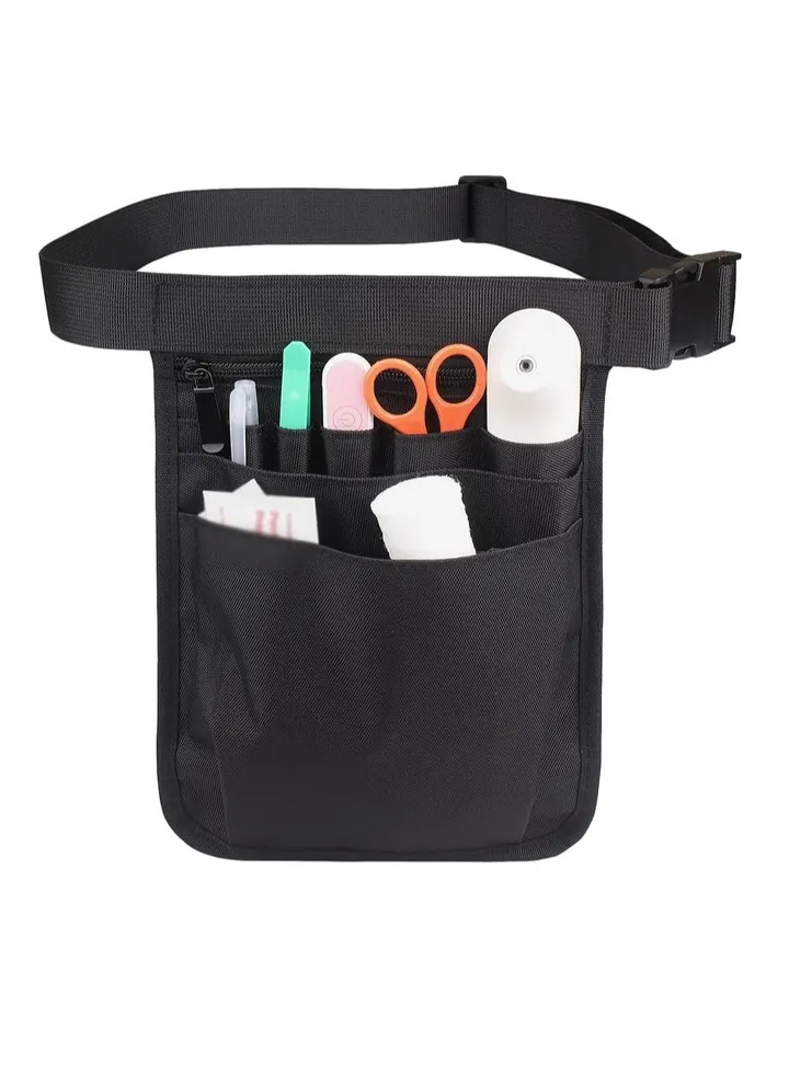 Nurse Organizer Waist Bag Nylon 9 Pockets Pouch Unisex Casual
