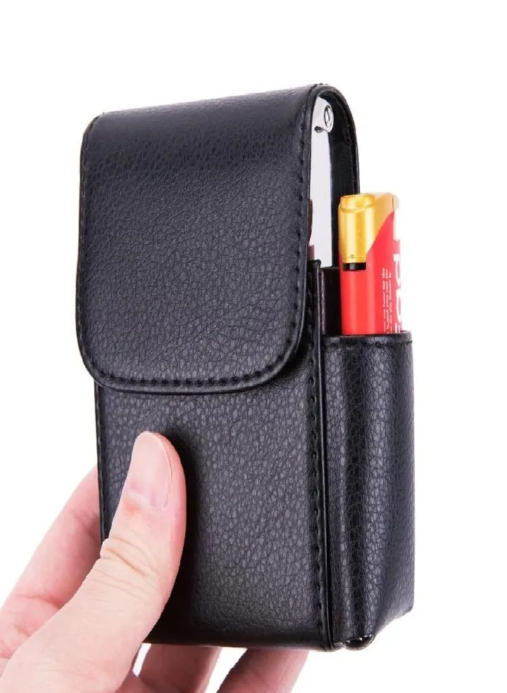 Men Leather Belt Waist Bag Loop Holster Mens Belt Bag Cigarette Lighter Bag Smoker Smoke Tools Cigar Storage Case