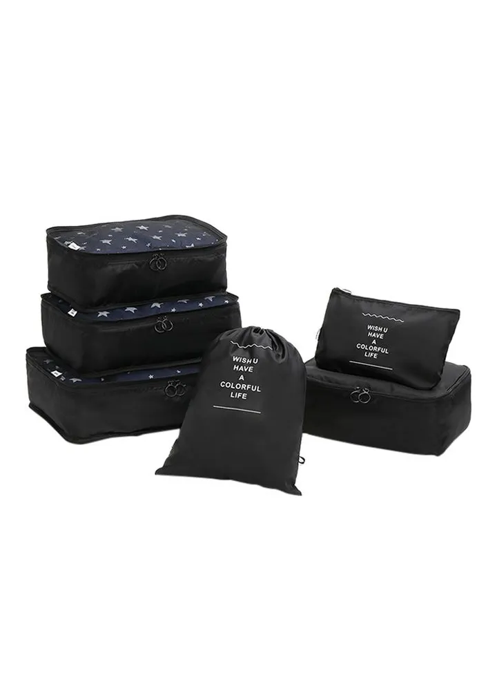 6-Piece Travelling Storage Bag Set Black