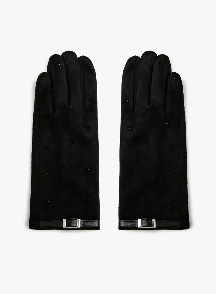 Faux Suede Leather Gloves