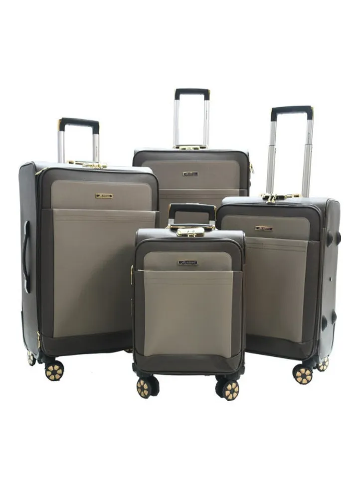 4-Piece Lightweight Luggage Trolley Set Coffee/Grey