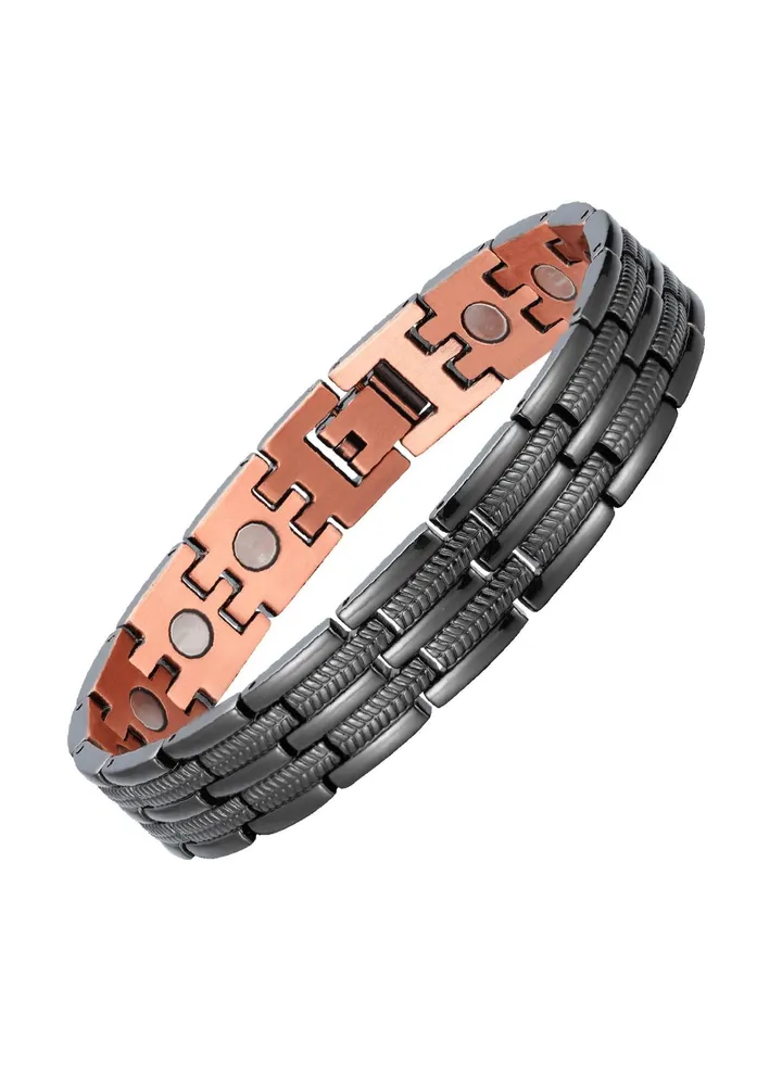 Mens Copper Magnetic Bracelets, 99.9% Pure Copper Bracelet with Ultra Strength Magnets, 8.6inches Adjustable Wristband Bracelets, for Birthday Gift, Holiday Gift, 1 Pcs