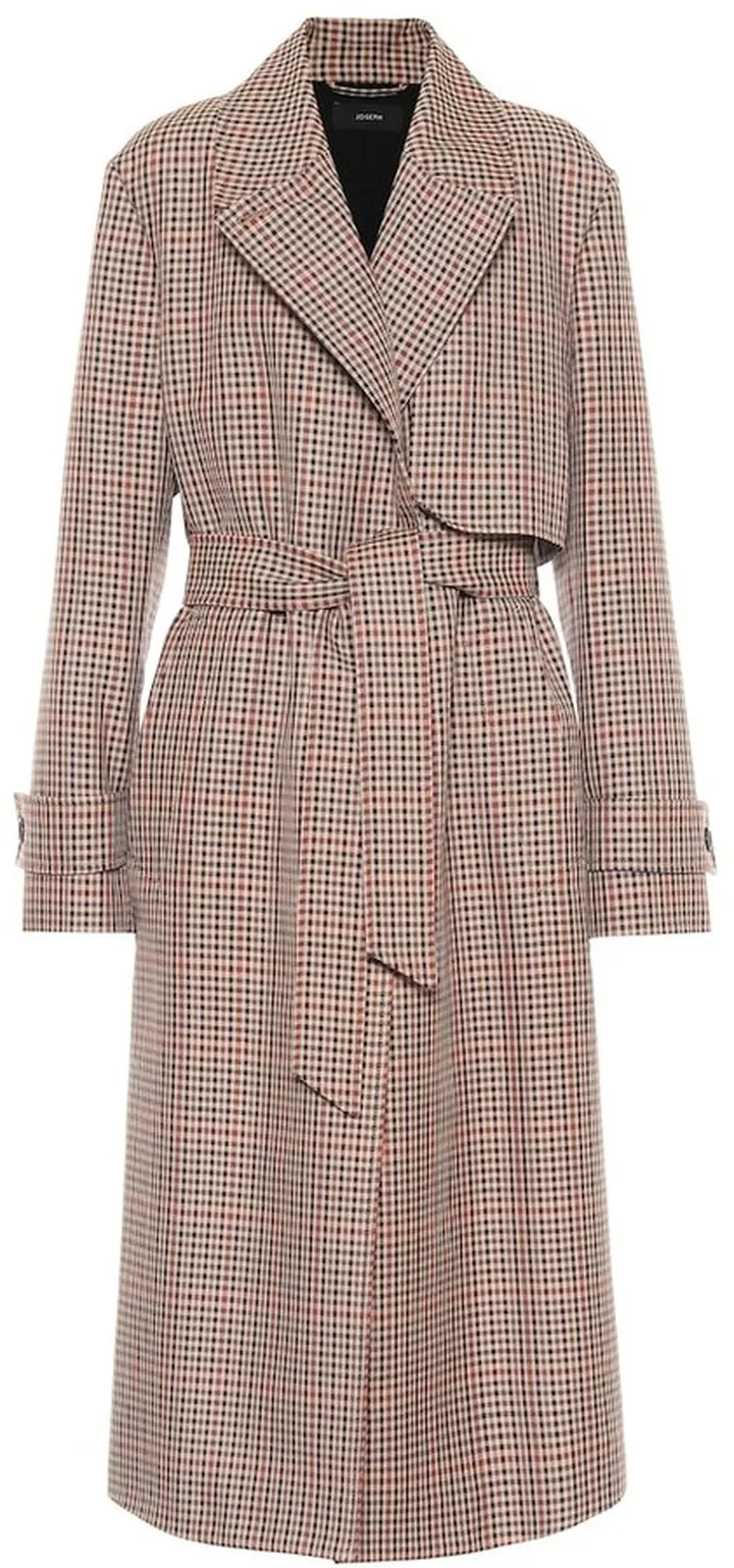 Chasa checked wool-blend trench coat