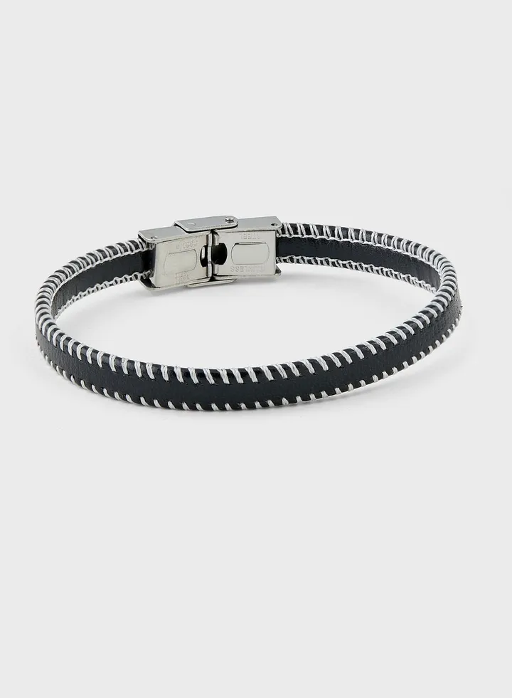 Stitch Detail Faux Leather Bracelet