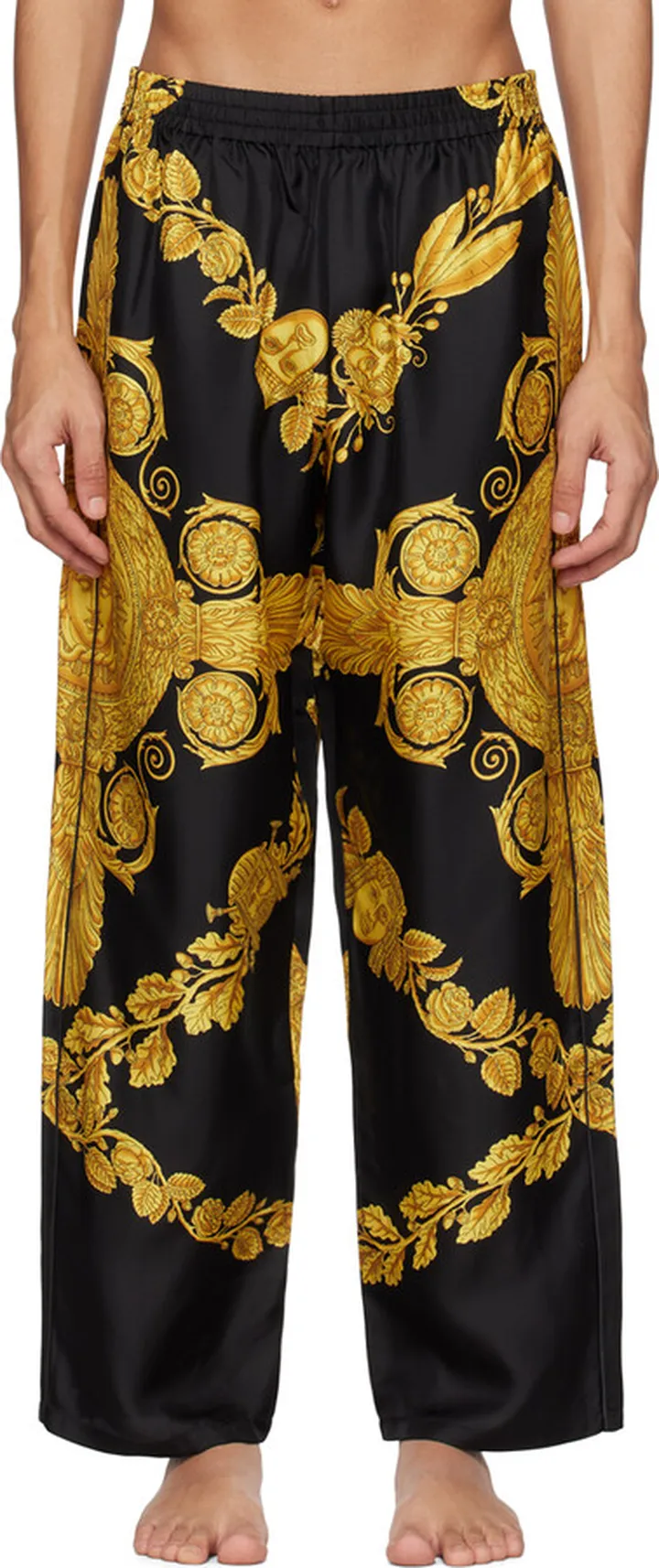 Versace Underwear Black Maschera Baroque Pyjama Pants