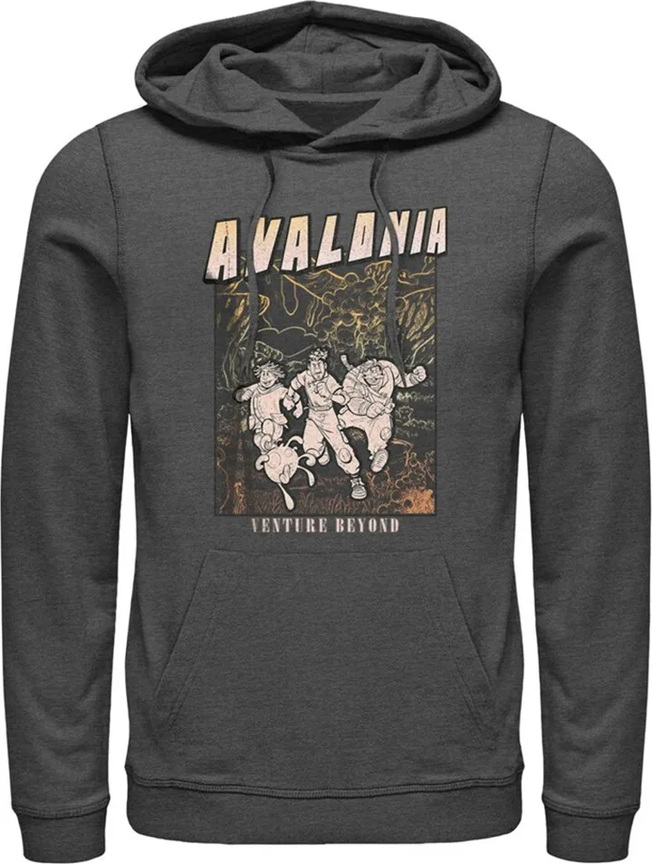 Men's Disney Strange World Avalonia Venture Beyond Pull Over Hoodie - Charcoal Heather - Large