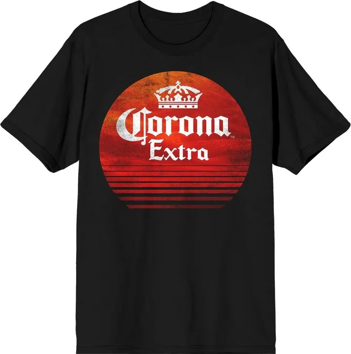 Corona Extra Red Circle Mens Black T-Shirt-Small
