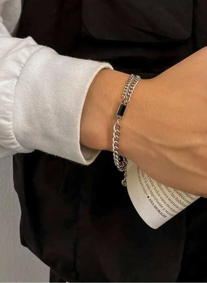 Amazing Stainless Steel Bracelet For Men Size 19.5 + 5cm