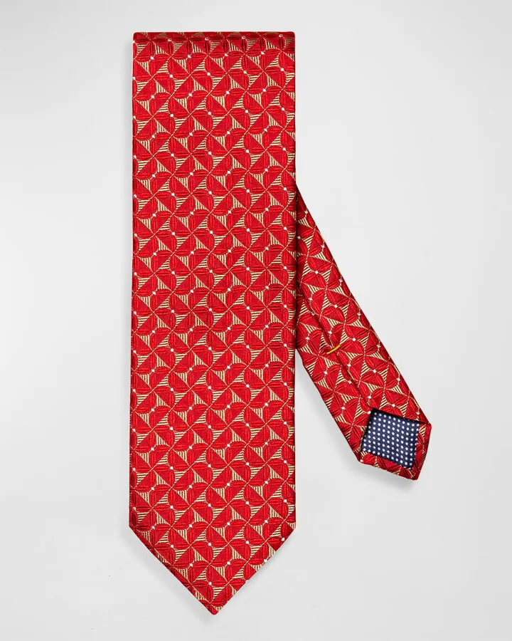 Men's Geometric Jacquard Silk Tie