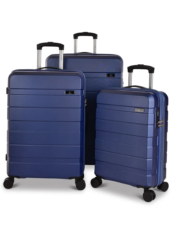 Track Luggage sset 3pcs ABS Hard Durable Lightweight Trolley Travel Bag,100/3p