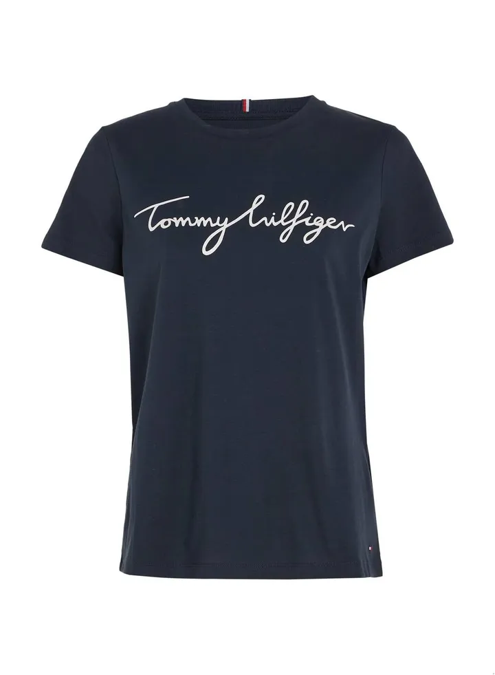 Women's Heritage Crew Neck Logo T-Shirt, Navy