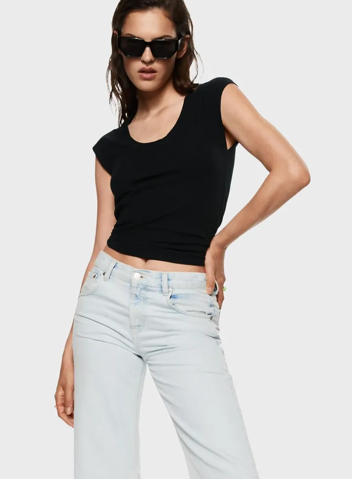 Ribbed Knitted T-Shirt