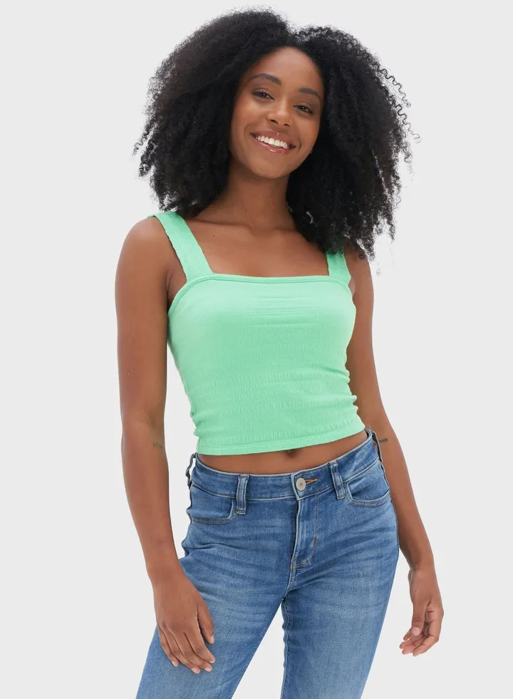 Square Neck Knitted Tank Top