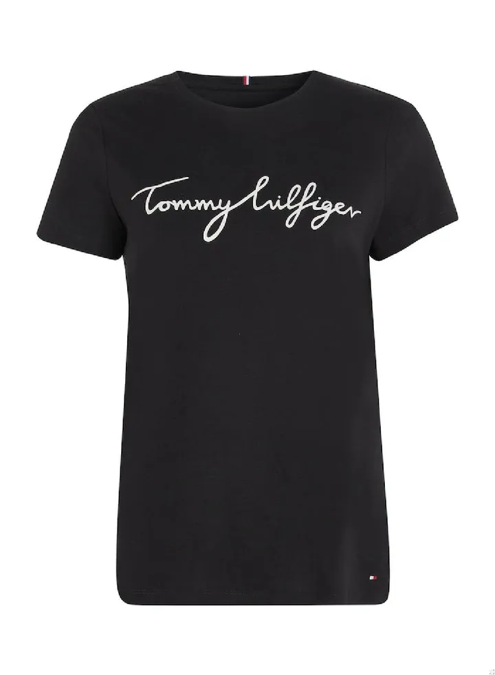 Women's Heritage Crew Neck Logo T-Shirt, Black