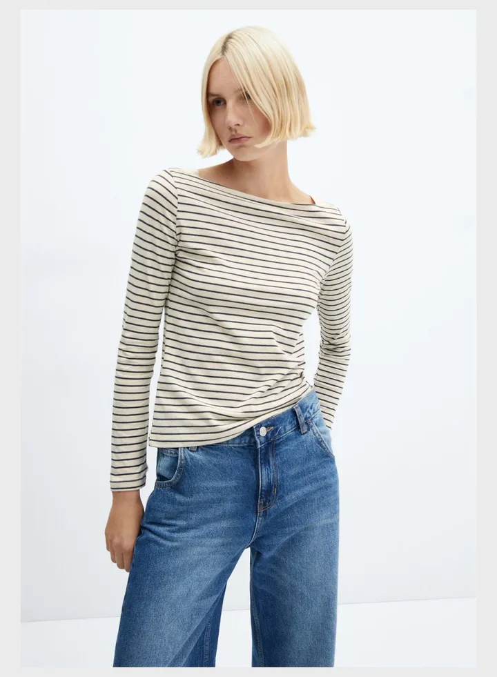 Strip Boat Neck T-Shirt