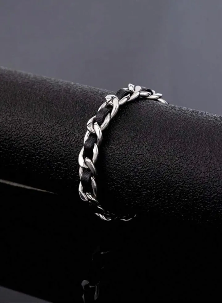 Men’s Elegant Bracelet Made Of High Quality PU Leather And Stainless Steel