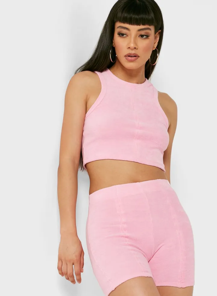 Round Neck Crop Tank Top