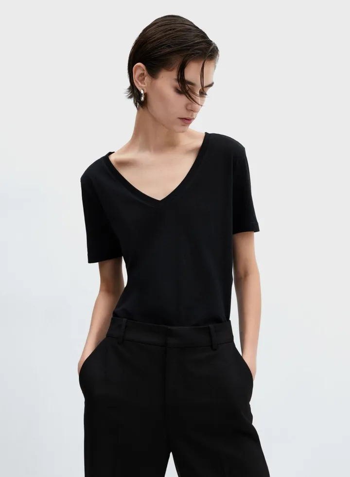 V-Neck Knitted T-Shirt