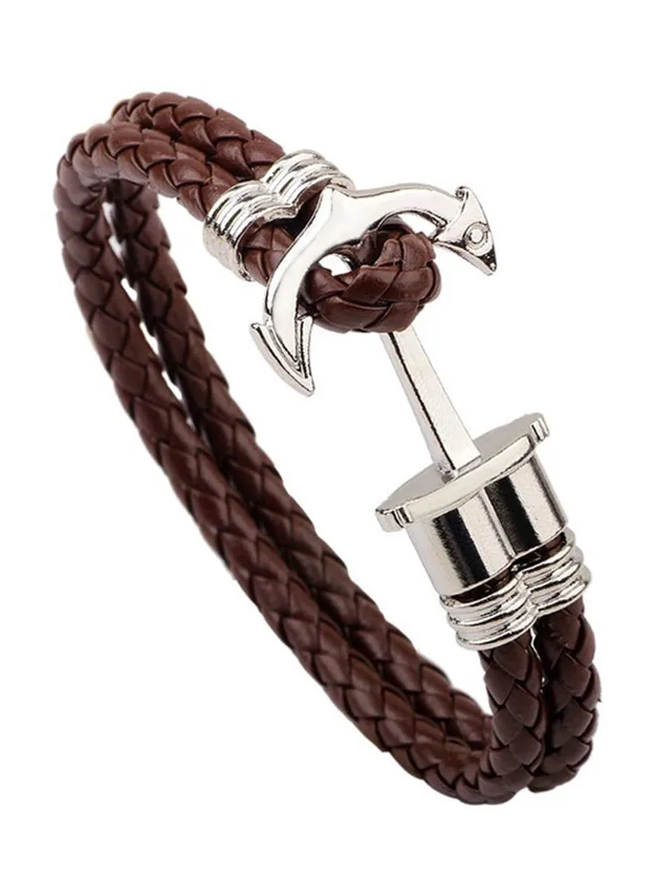 Leather Anchor Bracelet