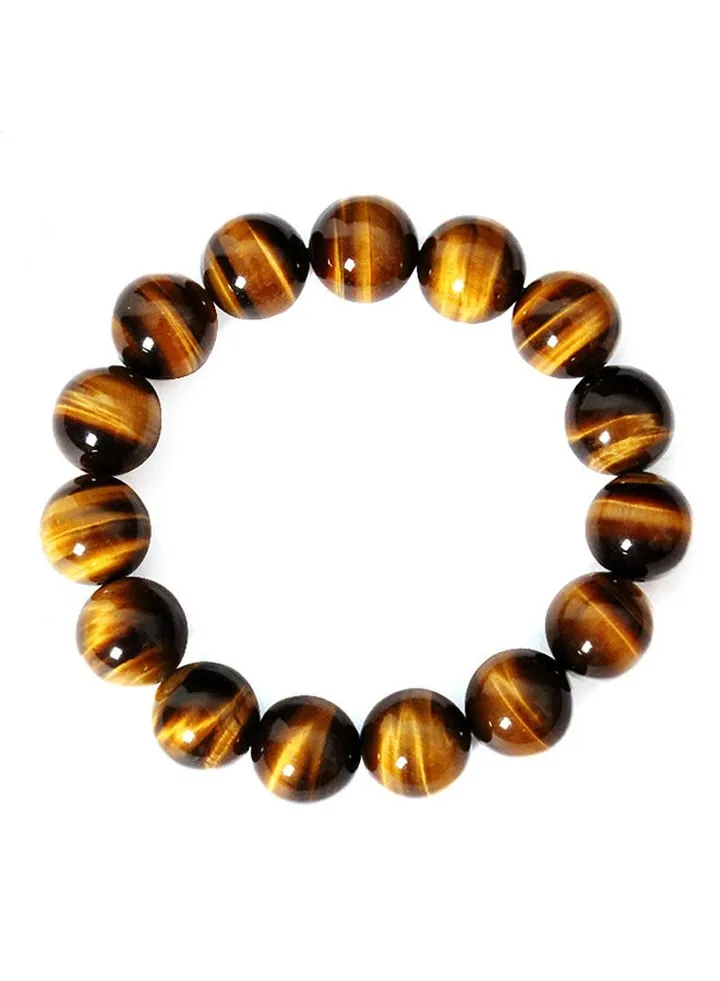Tiger Eye Stone Round Beads Bracelet