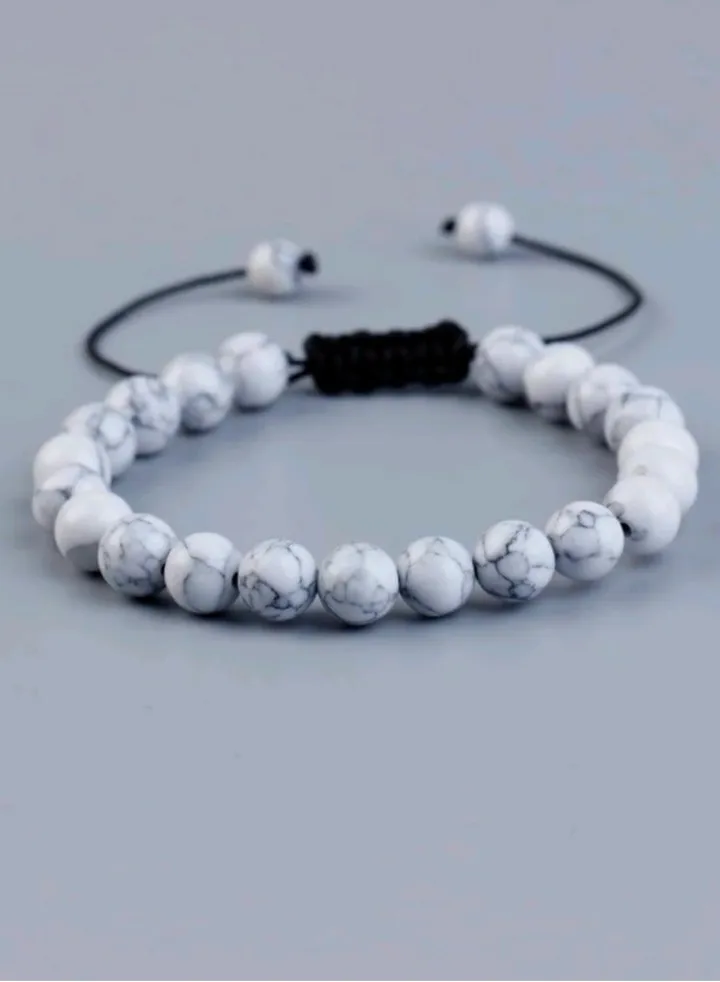Natural White Turquoise Stone Bracelet For Men High Quality