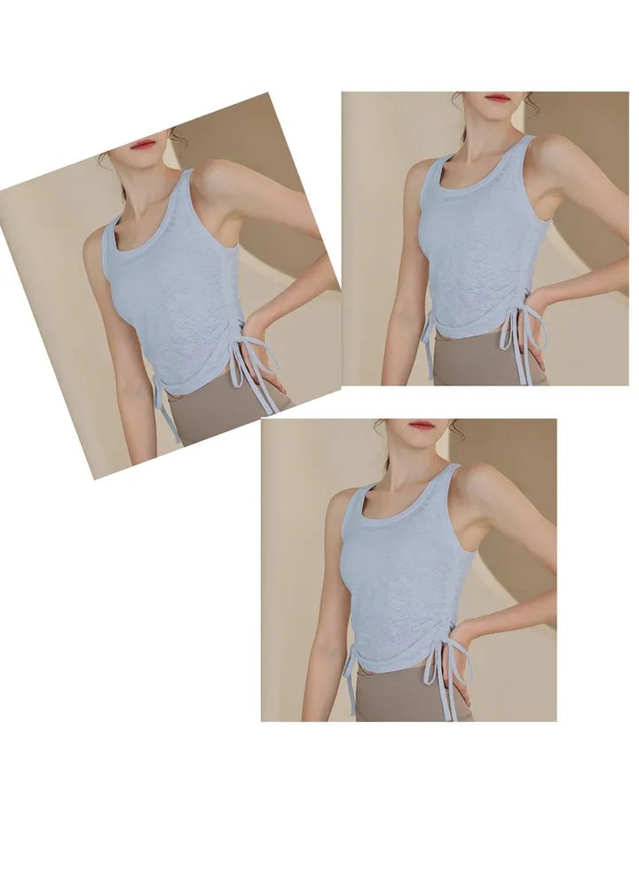 New nylon jacquard sports vest short yoga dress smock underwear running fitness sleeveless smock top summer(Three pieces)