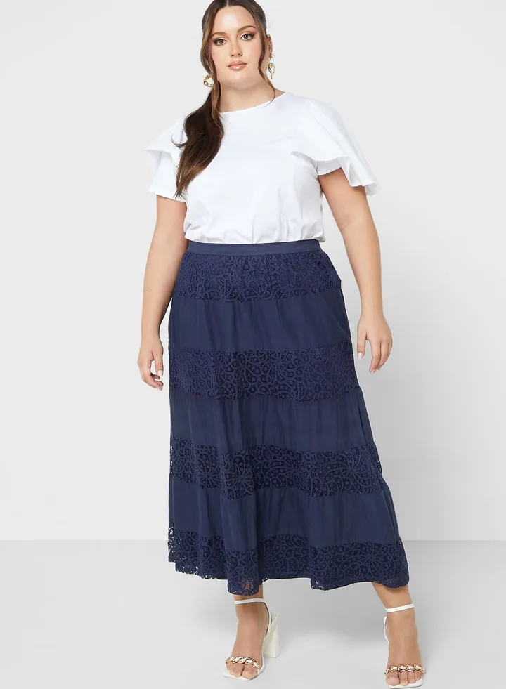 Crochet Panel Tiered Skirt